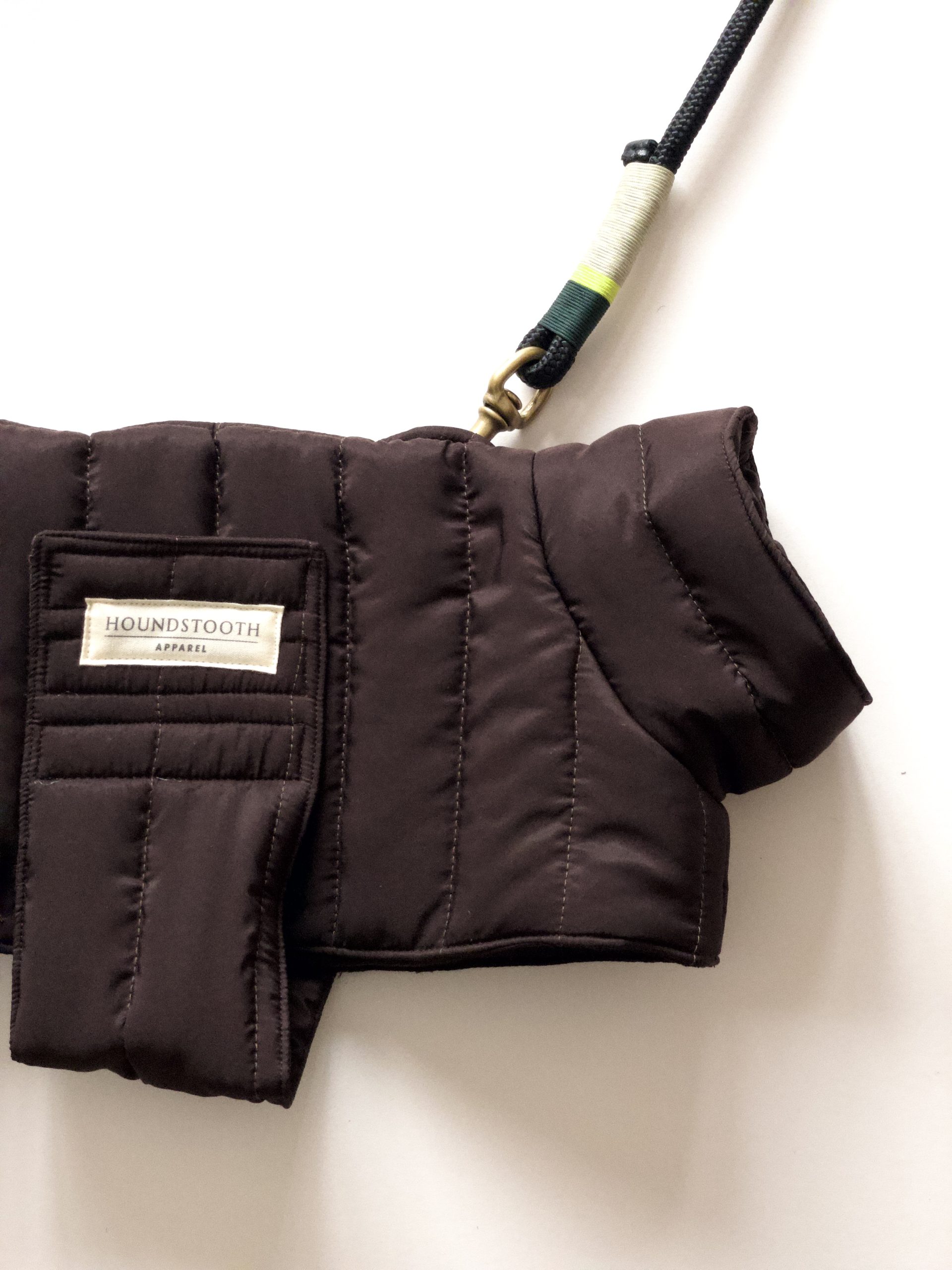 Water Resistant Broad Belt Puffer Coat - Chocolate- GREYHOUND - Image 4