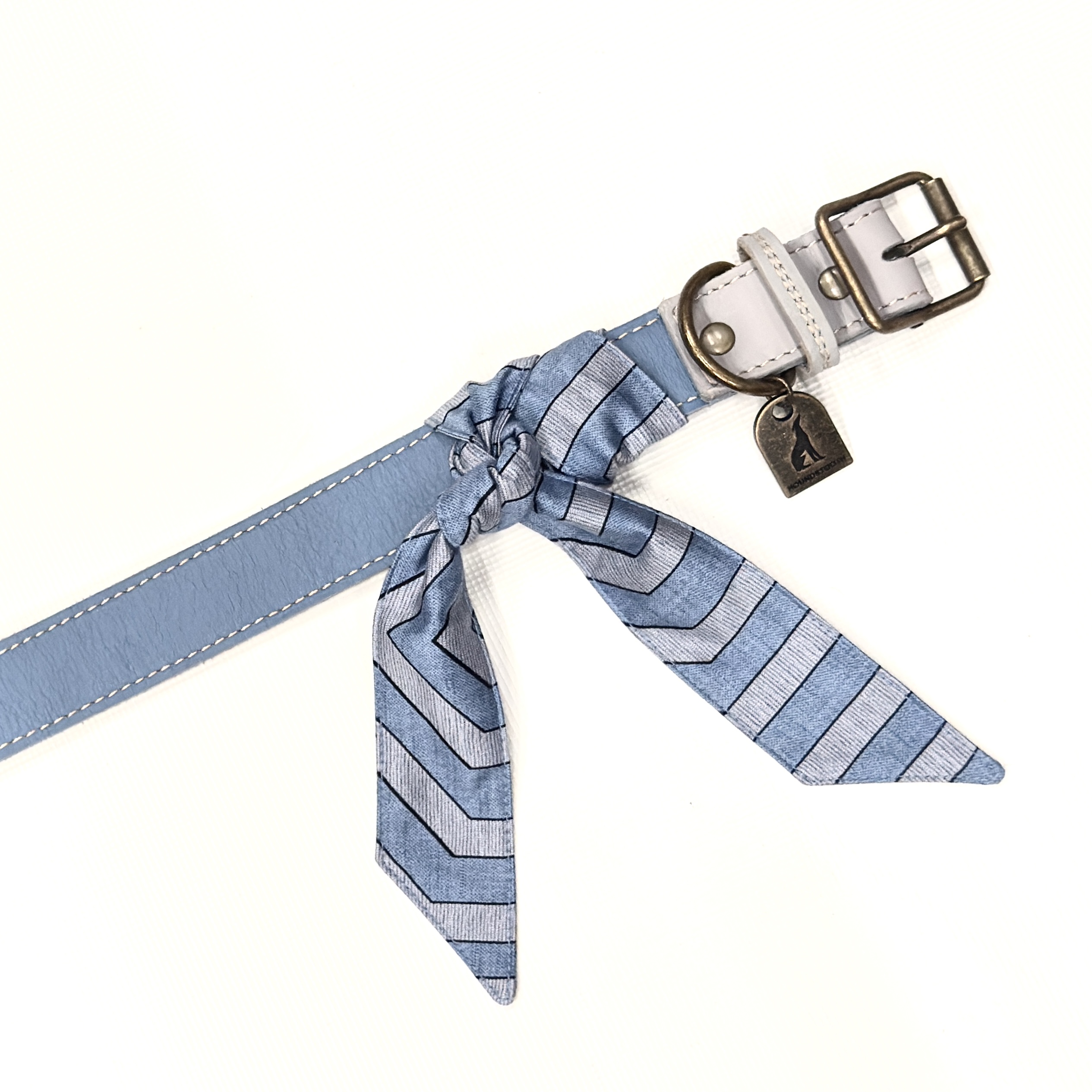 Houndstooth Apparel Premium Twilly Cotton Scarf _ AZTEK BLUE